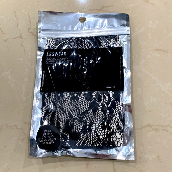 Black Garden Floral Tights - Picture 2 of 2